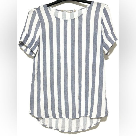 Soft Surroundings Blue Striped Cabana Tee Top XS - Picture 2 of 4